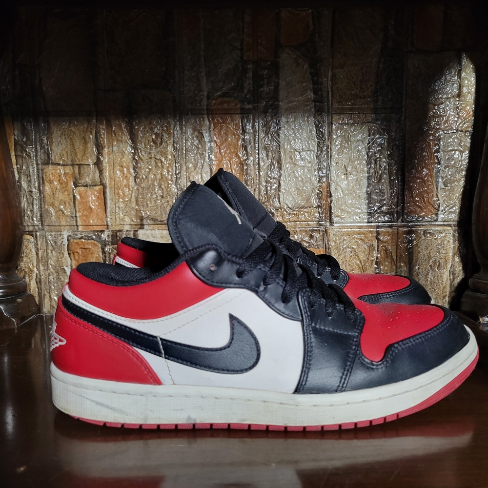 Nike Air Jordan 1 Retro Low Bred Toe Black Gym Red White
